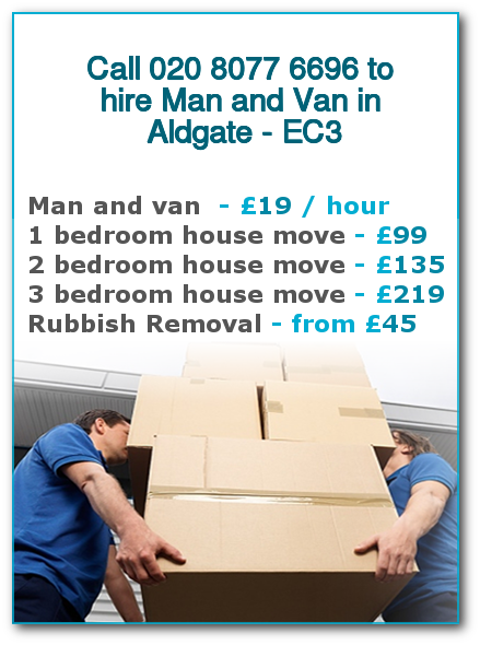 Man & Van Prices for London, Aldgate