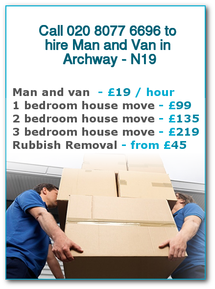 Man & Van Prices for London, Archway