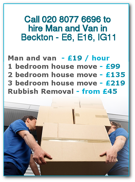 Man & Van Prices for London, Beckton