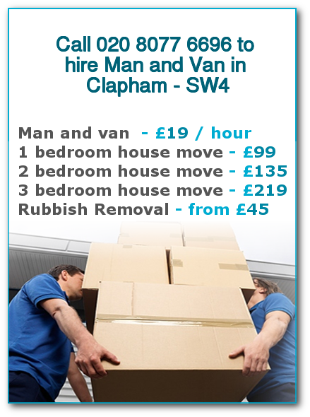 Man & Van Prices for London, Clapham