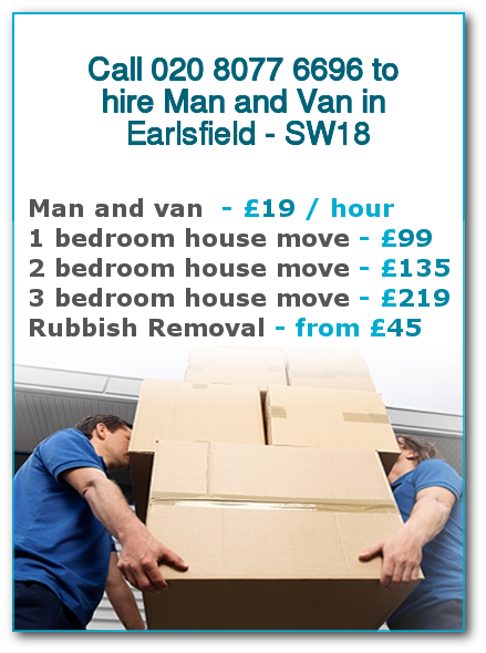 Man & Van Prices for London, Earlsfield