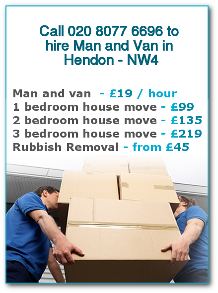 Man & Van Prices for London, Hendon
